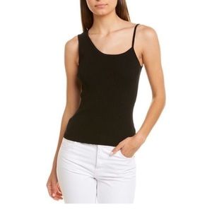 525 America Off-white Asymmetrical Ribbed Tank